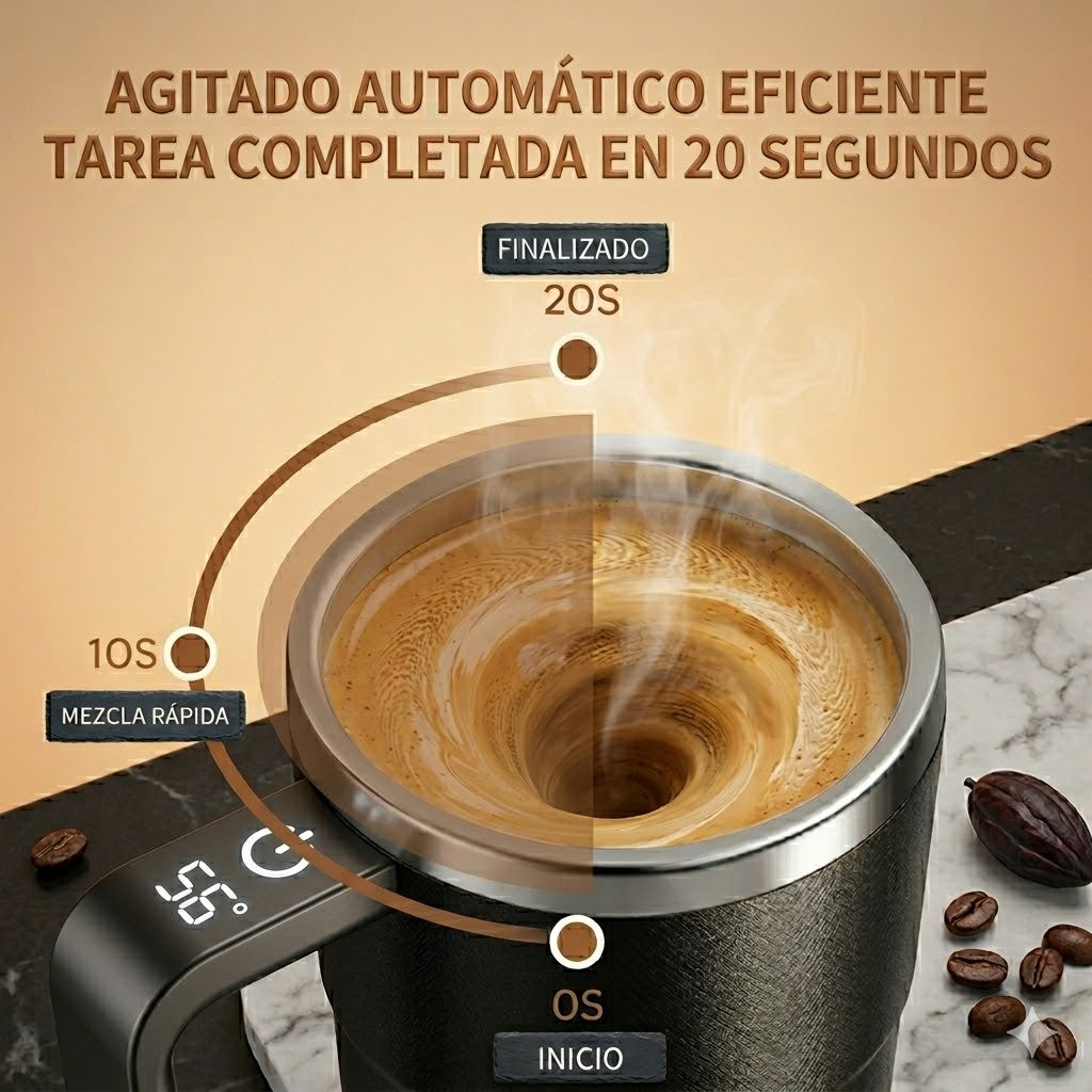 Taza termica con mezclador automatico