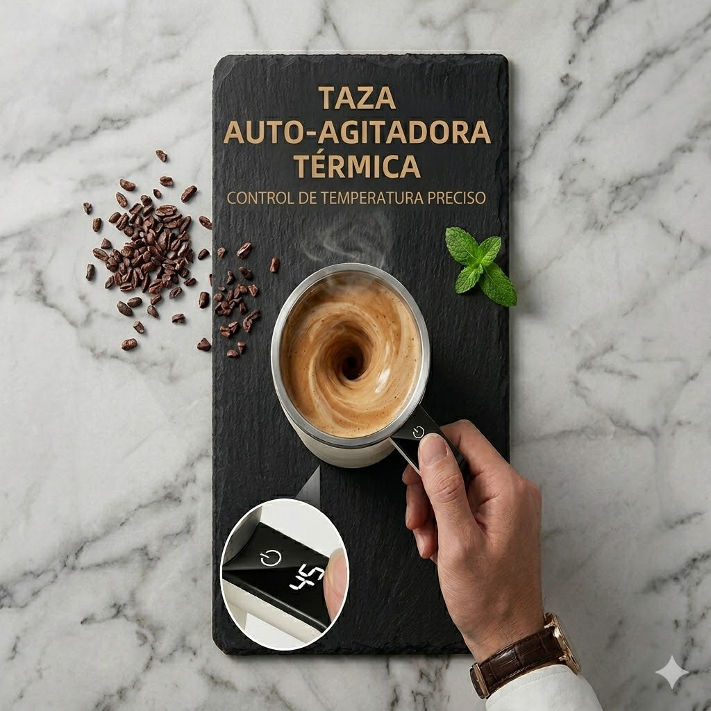 Taza termica con mezclador automatico